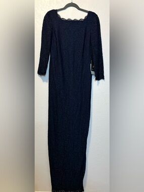 Adrianna Papell Navy Lace Gown Size 10